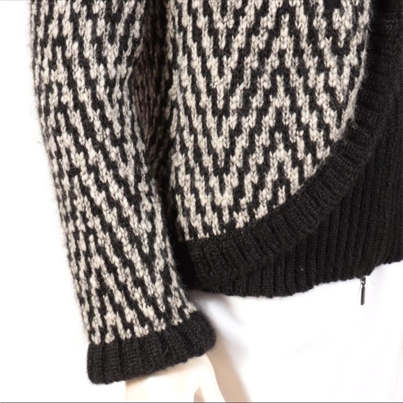 Chanel Black White Knit Zip-up Cardigan Sweater Size 42 - Picture 3 of 5